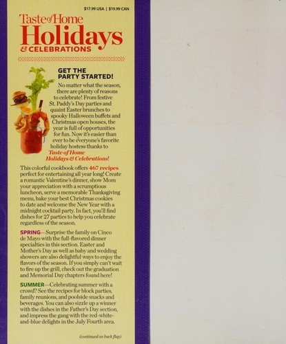 Taste of Home Holidays & Celebrations 467 Recipes For Every Occassion