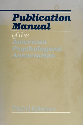 Publication Manual of the American Psychological Association