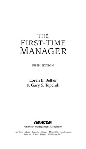 The First-Time Manager