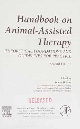 Handbook on Animal-Assisted Therapy: Theoretical Foundations and Guidelines for Practice