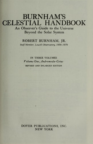 Burnham's Celestial Handbook, Volume 1, Rev. Edition
