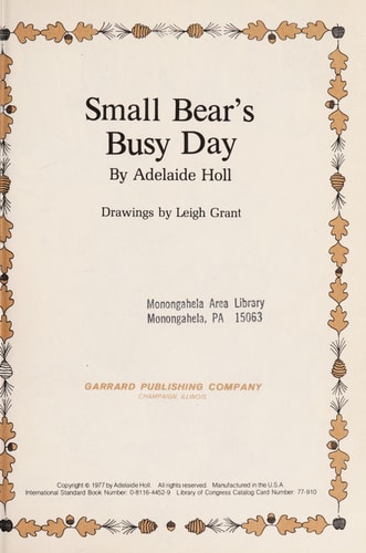 Small Bear's Busy Day
