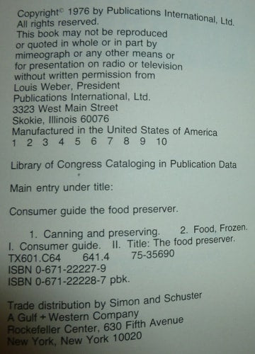 The Food Preserver