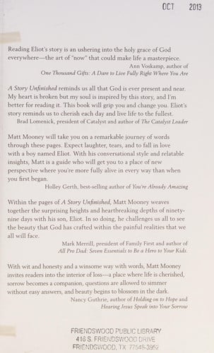 A Story Unfinished: 99 Days with Eliot