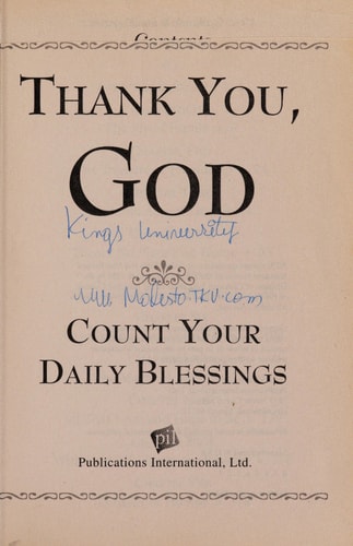 Thank You, God Count Your Daily Blessing