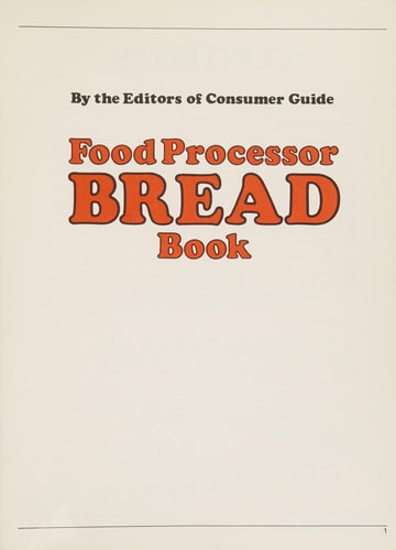 Food processor bread book (A Fireside book)