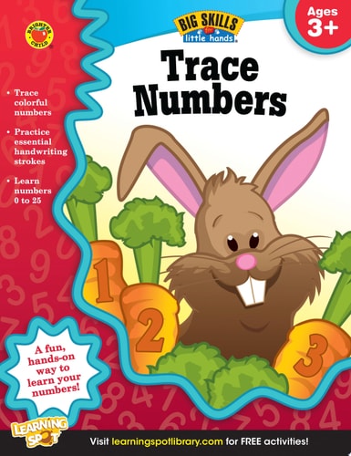Carson Dellosa Trace Numbers Workbook for Preschool-Kindergarten—Number Tracing Practice Book, Ages 3-5, PreK-Kindergarten, Homeschool, Daycare (32 pgs) (Big Skills for Little Hands®)