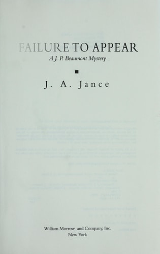Failure to Appear: A J.P. Beaumont Mystery