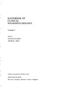 Handbook of Clinical Neuropsychology, Vol. 2