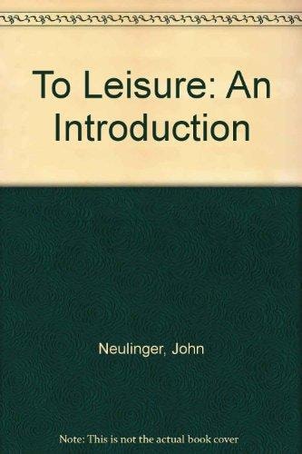 To leisure: An introduction