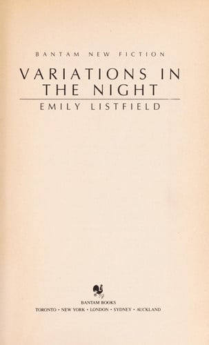 Variations in the Night: A Novel (Bantam New Fiction)