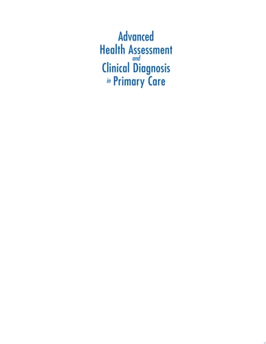 Advanced Health Assessment & Clinical Diagnosis in Primary Care
