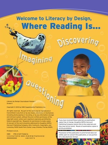 Literacy by Design: Student Sourcebook, Volume 2 Grade 4 2013