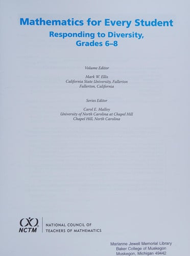 Mathematics for Every Student: Responding to Diversity in Grades 6-8