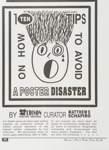 Warren's Movie Poster Price Guide, 1993: The Most Comprehensive Index and Price Guide Ever Published Covering the Years 1900-1992