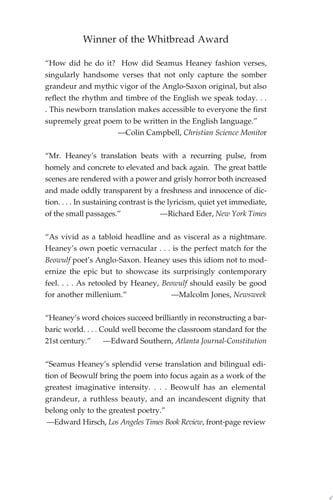 Beowulf: A New Verse Translation (Bilingual Edition)
