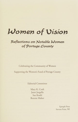 Women of Vision Reflections on Notable Women of Portage County