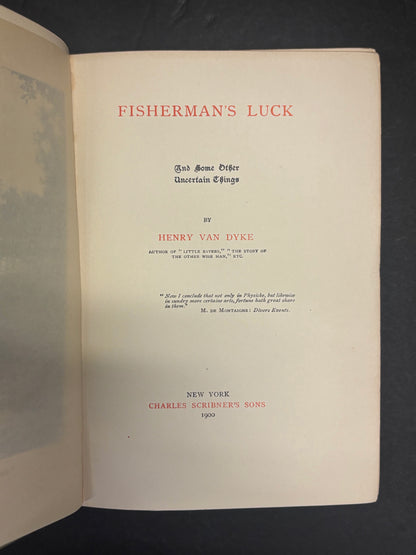 Fisherman's Luck - Henry Van Dyke - 1900