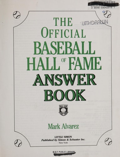 Baseball Hall of Fame Answer Book