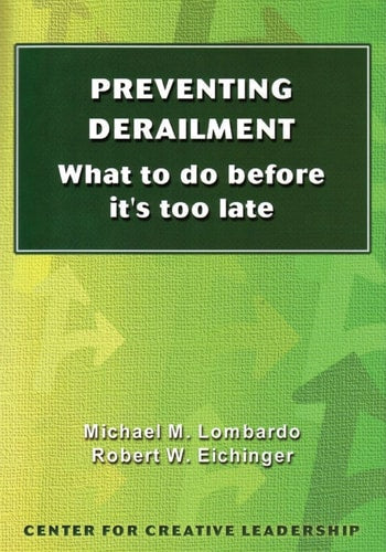Preventing Derailment: What to do before it's too late (Technical Report Series ; No. 138G)