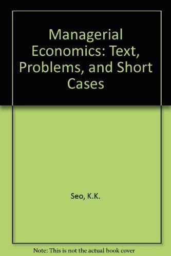 Managerial economics: Text, problems, and short cases (Irwin publications in economics)