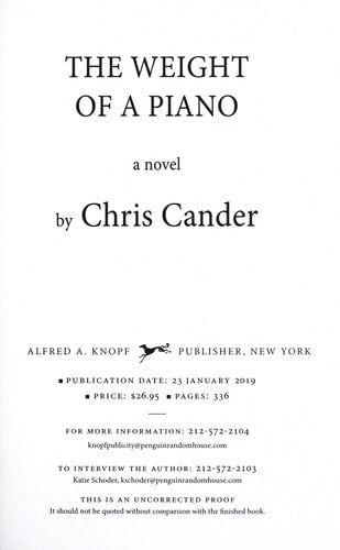 The Weight of a Piano: A novel