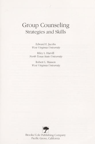 Group counseling: Strategies and skills