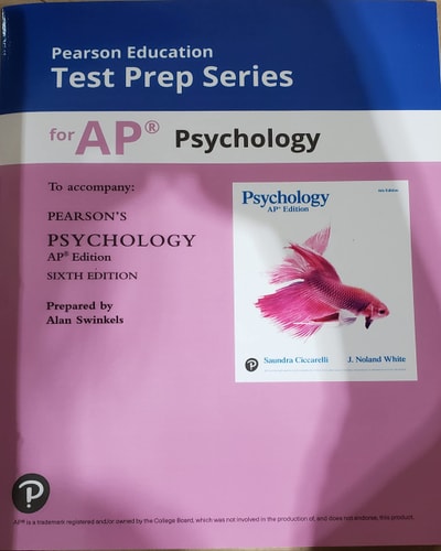 Pearson Education Test Prep Series for AP Psychology, To accompany: Pearson's Psychology AP ed., 6th ed., c.2021, 9780135268513, 0135268516