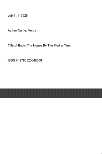 The House by the Medlar Tree