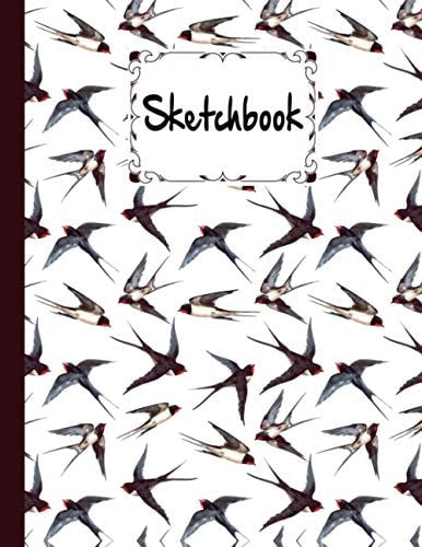 Sketchbook For Kids: Premium Birds Cover | Size 8.5" x 11" | Best Blank White Pages for Painting, Drawing, Writing, Sketching and Doodling