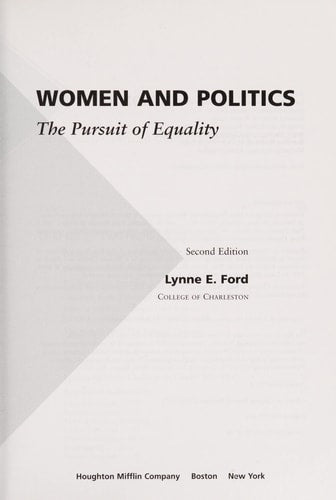 Women and Politics: The Pursuit of Equality
