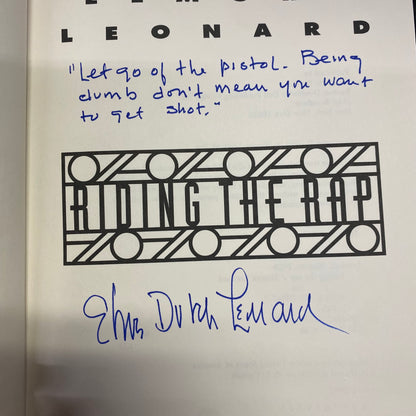 Riding the Rap - Elmore Leonard - First Edition - Signed - 1995