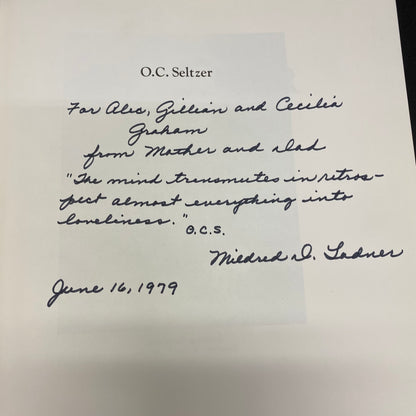 O. C. Seltzer: Painter of the Old West - Mildred D. Ladner - Signed - 1st Edition - 1979