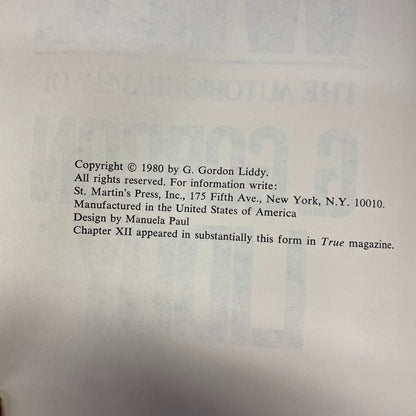 Will: The Autobiography of G. Gordon Liddy - G. Gordon Liddy - Signed - 1980