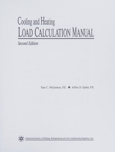Cooling and Heating Load Calculation Manual