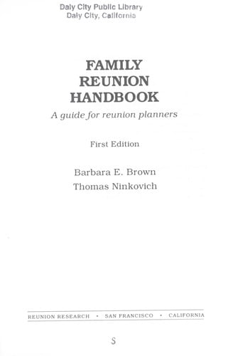 Family Reunion Handbook: A Guide for Reunion Planners