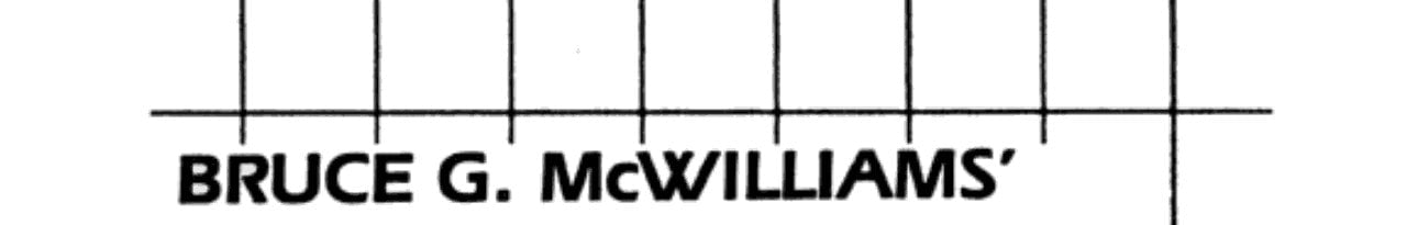 Bruce G. McWilliams' Under-33 Financial Plan