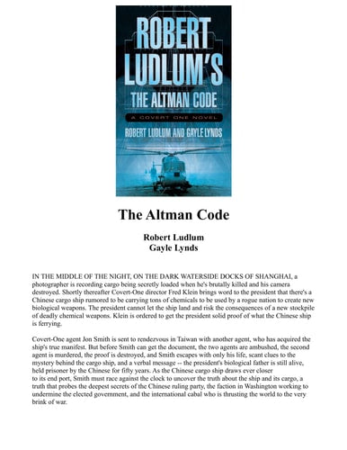 The Altman Code - 1st Edition/1st Printing