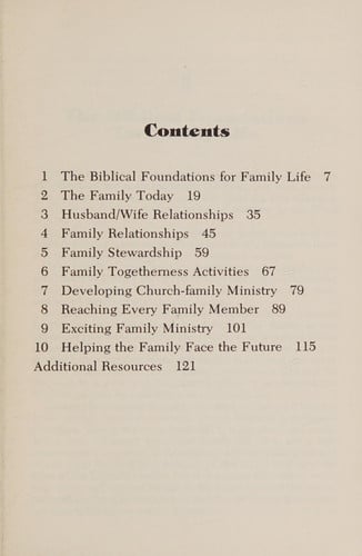 The church and family: A teaching team, instructor's guide