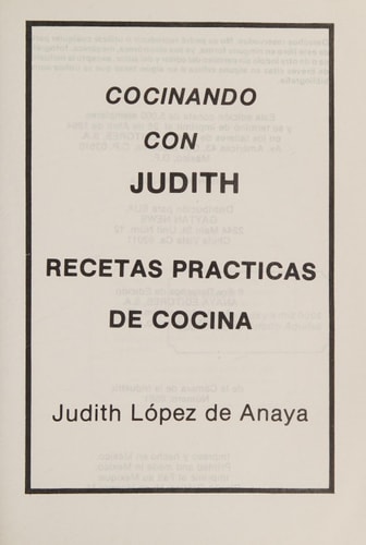 Cocinando Con Judith/Cooking With Judith (Spanish Edition)