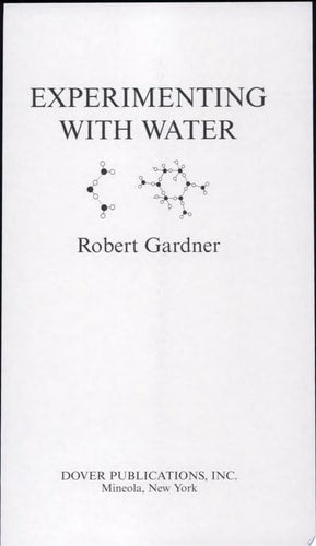 Experimenting With Water (Dover Children's Science Books)