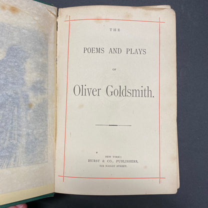 The Poems and Plays of Oliver Goldsmith - Oliver Goldsmith - c. 1900