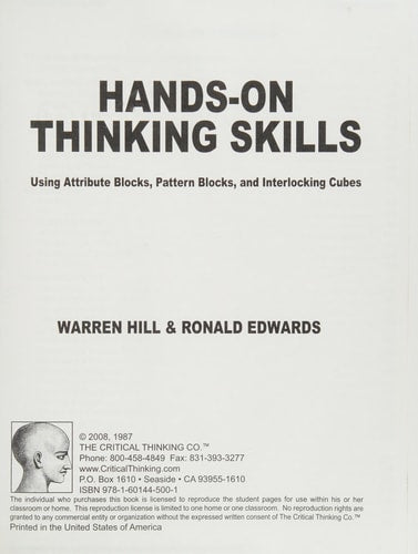 Hands-On Thinking Skills - Critical Thinking Skills for Reading, Writing, Math, and Science (Grades K-1)