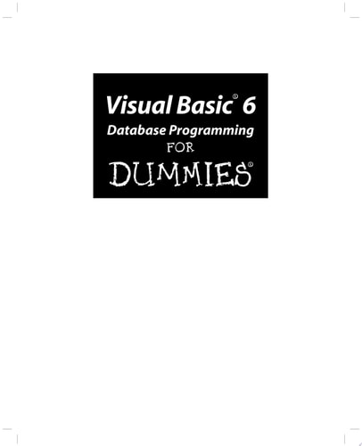 Visual Basic 6 Database Programming For Dummies