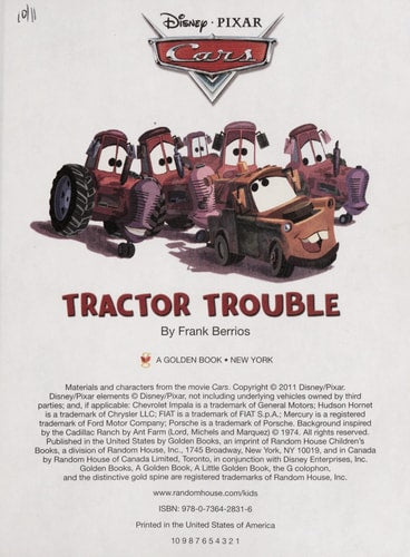 Tractor Trouble (Disney/Pixar Cars) (Little Golden Book)