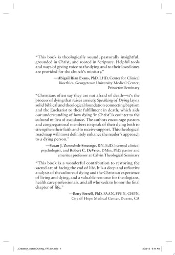 Speaking of Dying: Recovering the Church's Voice in the Face of Death