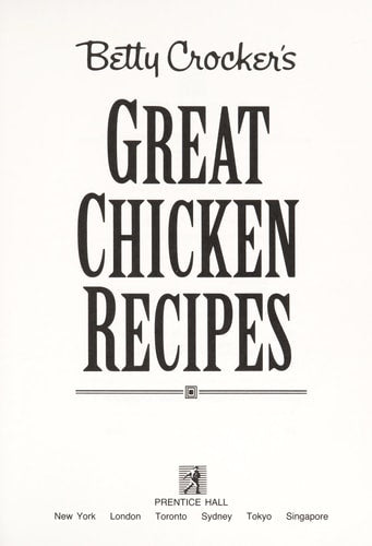 Betty Crocker's Great Chicken Recipes (Betty Crocker Paperbacks)
