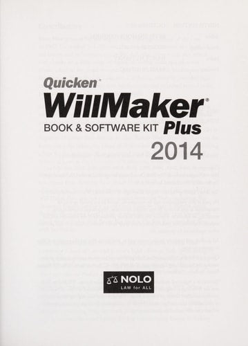 Quicken WillMaker Plus 2014 Edition: Book & Software Kit