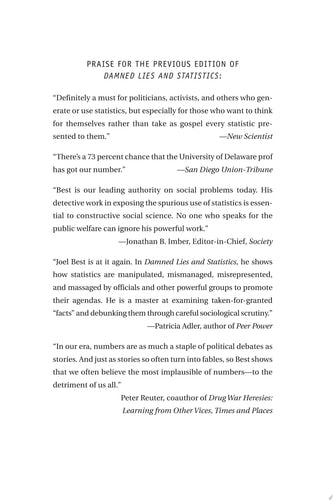 Damned Lies and Statistics: Untangling Numbers from the Media, Politicians, and Activists