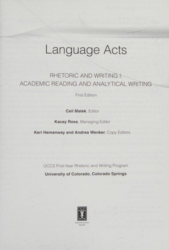 Language Acts (First-Year Rhetoric and Writing Program)